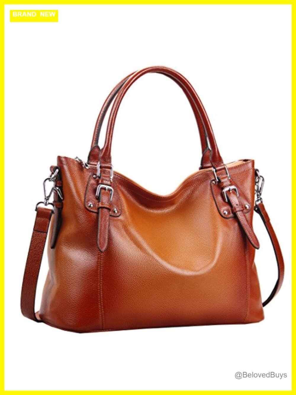 Leather Top Handle Satchel Tote Shoulder Bag